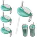 DIPESI 4 Pack Soda Can Lids with Straws,Inspired by Energy Drink Can Colors – Fits fit Standard 12oz/16oz Cans