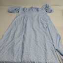 Women's Summer Puff Sleeve Floral Split Maxi Dress Flowy A Line Casual Beach Long Dresses-Sky Blue-XXL