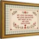 Gold Framed Vintage Kitchen Wall Art, Motivational Quote Artwork 16x24 Inch