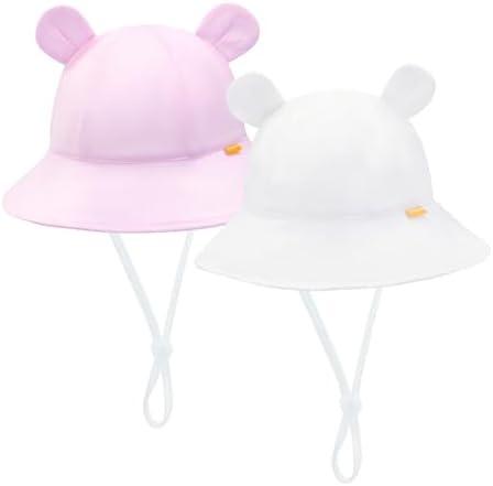 POMIJIAN Baby Sun Hat Girls UPF 50+ Beach Kids Hats Boys Wide Brim Cute Toddler Bucket Hat Floppy Infant Sun Hats 1 Pack Size 50