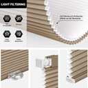 LazBlinds Cordless Cellular Shades, No Tools No Drill Light Filtering Honeycomb Shades Pleated Blinds for Windows, 27'' W x 48'' H, Taupe