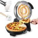 VEVOR Indoor Pizza Oven, 12-Inch Electric Pizza Maker, 788F Countertop Cooker with 5 Modes, 1200W Dual Temp Controls, Thermometer & Viewing Window, Compact Home Baker Pan for Crispy Pizza, Black