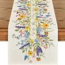 Artoid Mode Bloom Flowers Tulip Spring Table Runner, Seasonal Easter Holiday Kitchen Dining Table Decoration for Home Party Indoor 13x48 Inch