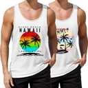 COOFANDY Men's Floral Tank Top Sleeveless Tees All Over Print Casual Sport T-Shirts Hawaii Beach Vacation (Medium)