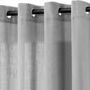 Grey Linen Curtains 120 Inch Length 2 Panels for Living Room Bedroom, Light Filtering Sheer Curtains 120 Inches, Elegant Modern Grommet Semi Sheer Soft Privacy Drapes