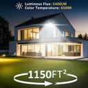 Flood Lights Outdoor,7200LM Bright Work Light Plug in,6500K Daylight White LED Flood Light Outdoor, IP66 Waterproof Exterior Floodlight for Yard Garage Stadium 2 Pack (60W)