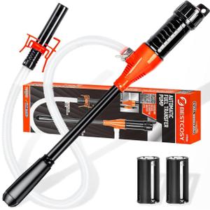 Portable Transfer Pump Battery Operated Electric Siphon Pump for Gas, Fuel, Diesel, Water Transfer 2.4 GPM Flow Oil Extractor -Easy to Use Hand Fuel Pump, Multi-Use Siphon Fuel Transfer Pump (1 Pack (Standard))