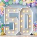 50 Marquee Light Up Numbers, 50th Birthday Decoration for Women Men