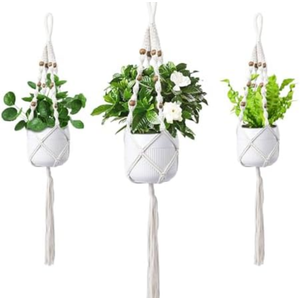 Chonsun Hanging Planters for Indoor Plants 3 PCS Wall Plant Hangers Macrame Wall Hanging Outside Garden Decor