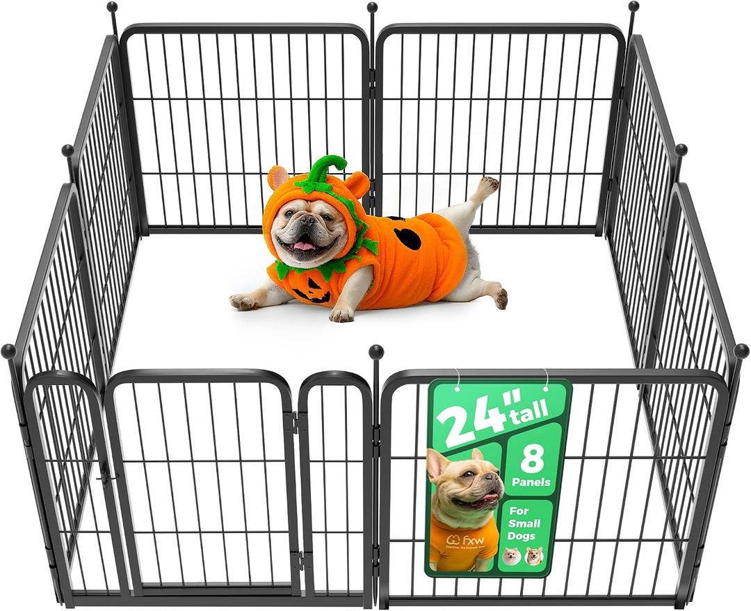 FXW Rollick Dog Playpen, Indoor, Yard & RV Camping, 24"H, 8 Panels