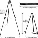 64" Aluminum Telescoping Display Easel, Adjustable Easel Stand for Sign, Portable Black Floor Standing Easels for Artwork, Painting, Posters, Whiteboard, 1PC