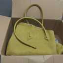 Bevel Edge Suede Large Tote for Women Suede Hobo Bags Retro Shoulder Handbags Purses for Work Travel