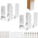 4"x4" Post Base Bracket (Internal 3.5"x3.5")4 Pcs Stainless Steel Adjustable Post BaseConcrete Post Anchor for DeckPavilion, Railing, Porch Support