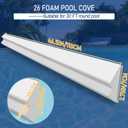 46.5" 26PCS Peel and Stick Pool Cove for 30' Round Above Ground Pool, Closed Cell Foam Peel and Stick Above Ground Pool Cove with Adhesive Backing, Protect Pool Liner, Prevents Excess Wear