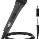 Singing Machine Wired Microphone for Karaoke, (Black) - Unidirectional Dynamic Vocal Microphone - Plug-in Microphone for Karaoke Machine, AMP, & Speaker - Mic for Singing, Public Speaking, & Parties (1)