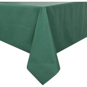Romanstile Christmas 100% Waterproof PVC Tablecloth, Square Oil Spill Proof Stain Resistant Vinyl Table Cloth, Wipe Clean Plastic Table Covers for Kitchen/Dining/Parties - 54 x 54 Inch, Dark Green