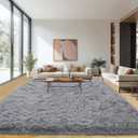 8x10 Area Rugs for Living Room Bedroom, Ultra Soft Fluffy Grey Large Rug Carpet for Bedroom, Upgrade Non-Slip Fuzzy Shag Plush Rugs for Nursery Boys Girls Kids Room Modern Indoor Home Decor