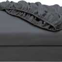 2-Pack Pure Cotton Fitted Sheet Queen Size, 600 Thread Count 16" Deep Pocket Egyptian Cotton Fitted Sheet (2pcs, Queen, Dark Grey)