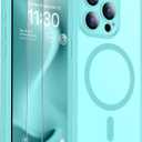 SPIDERCASE for iPhone 15 Pro Case, Magnetic Translucent Matte Case with 2PCS Tempered Glass Screen Protector Slim Phone Case for iPhone 15 Pro 6.1'', Blue Green