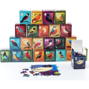 rokt&razo, Birds, 24 Mini Pack, 1000 Pieces Daily Puzzles, Advent Calendar, Individual Daily Puzzles, Perfect for Kids, Teens, Adults and Seniors, Family Game Nights, Size 27.5 * 19.7 in