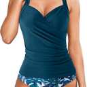 Women Twist V Neck Tankini Swimsuits XL
