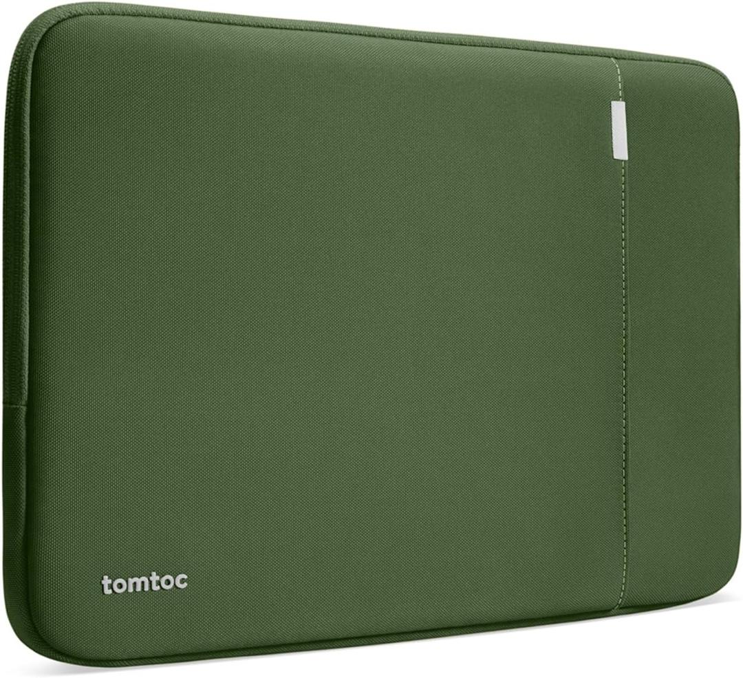 tomtoc 360 Protective Laptop Sleeve for 13-inch New MacBook Air M4/A3240 2025, M3/A3113, M2/A2681 M1/A2337 A2179 A1932, 13-inch MacBook Pro M2/A2686 M1/A2338, Water-Resistant Computer Case Bag (Green)