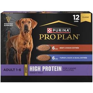 Sport High Protein Wet Dog Food, Beef and Bison Entrée and Turkey, Duck and Quail Entrée Variety Pack - (Pack of 12) 13 oz. Cans,  BB Date: Dec 2027