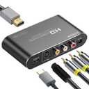 AV Svideo to HDMI Converter Upscaler, 3RCA CVBS AV Svideo to HDMI Converter Scaler, Support 1080P for Wii, PS2, PS3, Xbox 360, Blu Ray Player, DVD and More