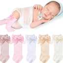5 Pairs Long Preemie Socks Premature Newborn Baby Knee High Cotton Socks for Girls Boys Infant Toddler (Colorful)
