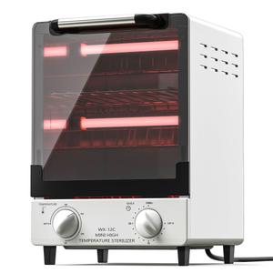 Sterilizer for Nail Tools, 12L Multifunctional High Temperature Cleaning Dry Box Stainless Steel with Temp Control, Timer, 2 Stainless Trays, Tweezer Sterilizer, Nail Salon Equipment, 110V 1000W