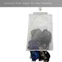 Hanging Mesh Laundry Hamper (30in*20in*2in) Large Dirty Clothes Bag, Can Be Used Behind The Door & Closet & Caravan& Bathroom (White)