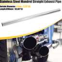 X AUTOHAUX Straight 2.25" OD 35" Length DIY Custom Mandrel Exhaust Pipe 2.25 Inch Tube Pipe T304 Stainless Steel Universal Fit