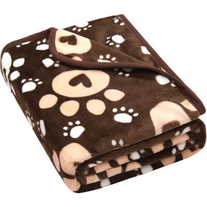 Dog Blanket, Soft Fleece Dog Blankets for Small Medium Dogs, Fluffy Flannel Pet Cat Puppy Blanket Mat Cover for Bed Couch, Cute Paw Print Throw Blanket for Dogs, Brown 40"X30"