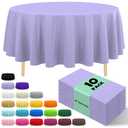 10 Pack Premium Disposable Plastic Tablecloth 84" Round Table Cover for Birthdays Weddings Christmas Anniversary Buffet Table (Light Purple)