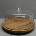 10.2''Glass Dessert Dome with Base, 11.8"Decorative Cake Tray with Glass Dome Cover, Cake Fruit Display Server Tray for Kitchen, Birthday, Weddings, Appetizer Dessert & Cheese Serving Platter