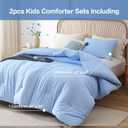 2 x ROSGONIA Twin/Twin XL Comforter for College Girls Boys Light Blue,1 Comforter & 1 Pillowcase,Lightweight Twin Bedding Sets Kids Comforter Dorm Bedding