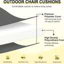 downluxe Outdoor Chair Cushions Set of 4 for Patio Furniture, Water-Resistant Patio Chair Cushions with Ties, High Density Foam Outdoor Seat Cushion, 17" X 16" X 2", Dark Grey