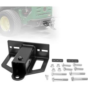 Zero Turn Lawn Mower Hitch with 2" Receiver, 6mm Steel Trailer Hitch with Chain Slot, Upgraded Reinforced Washer & Weld-On Bolt Lock System, Universal Fit for Tractor, ATV, Golf Cart, Trailer