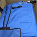 Stadium Seat with Back Support, Bleach Seat with Backrest and Cushion, Stadium Chair with Cup Holders, Mesh Bag and Hidden Hook for Basketball and Soccer Bench (Blue)