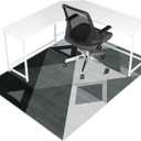 Office Chair Mat for Hardwood Floor & Tile Floor,48"X 60" Heavy Duty Desk Chair Mat for Hard Floors, Under Desk Rug for Rolling Computer Chair, Anti Slip, Low Pile Carpet Floor Protector-Triangle (Triangle Black Gray)