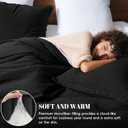 PHF Ultra Soft Waffle Weave Comforter Set Queen Size, 3 Pieces Lightweight Breathable Comfy Bedding Set, Comfy Textured 1 Comforter with 2 Pillow Shams, Black