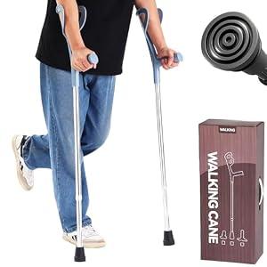 Forearm Crutch Handle Pads with Anti-Drop Wrist Lanyard, Breathable Mesh Crutch Grip Covers, Adjustable Hook & Loop Replacement Cushion for Standard Forearm Crutch Hand Grips