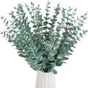 Palonu 30 Pcs Artificial Eucalyptus Stems Fake Greenery Branch Leaves Faux Sprigs Leaf for Home Office Table Centerpiece Wedding Bouquet Farmhouse Decor, Green
