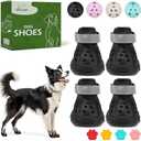 Dog Shoes for Hot Pavement - Non-Slip Summer Dog Booties for Small Medium Large Dogs, Reflective Pet Boots & Paw Protectors, Easy ON & Off, Waterproof and Easy-Clean for Beach Outdoor (Black, L)