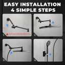 Wide Rain Shower Head With 5 Modes Handheld Showerheads, High Pressure Showerhead Combo with Extension Arm for Bathroom Accessories, Adjustable Shower Head with Anti-Clog Nozzles (Black)