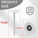 10-Pack 7" Stem 3" Commercial Nylon Garage Door Rollers, Long Stem Reinforced Wheels for Double Hinge Setups & Heavy Industrial Doors, Fits 3" Tracks