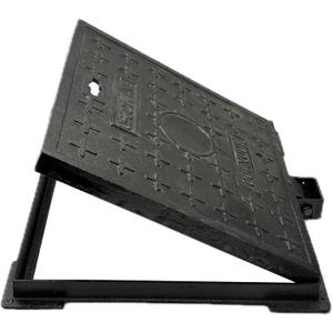 24x24 Cast Iron Manhole Cover and Frame, B Class Black Septic Tank Lid with Base, Square Sewage Basin Cover, Heavy Duty Metal Inspection Lid for Driveway, Concrete, Yard (23.6X23.6)