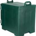 Carlisle FoodService Products Cateraide Insulated Front Loading Food Pan Carrier with Handles for Catering, Events, and Restaurants, Plastic, 5 Pans, Forest Green, 5 Pan Capacity