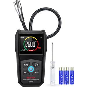 Gas Leak Detector, MESTEK Natural Propane Gas Sniffer Combustible Gas Leak Detector with 50-50000PPM 100% LEL, 2.6'' Color LCD Display,Temperature Measure, 12" Flexible Probe,High Sensitivity