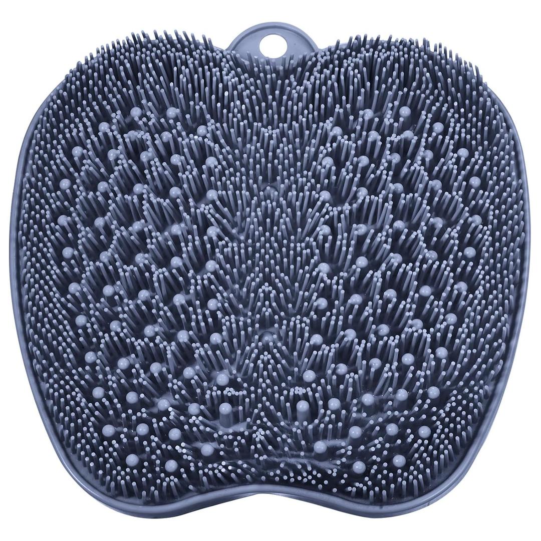 BESKAR Shower Foot Scrubber Mat with Non-Slip Suction Cups, Foot Spa Brush for Cleaning & Exfoliating Your Feet No Bend, Foot Points Reflexology Mat for Relax Your Feet, Navy Blue